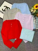 Spring Branded Overstock Wholesale - Dopamine Style Ice Silk Knitted Long Sleeve Tops, Individually Packed, Soft & Stretchy Fabric, 380pcs Lot - Image 8