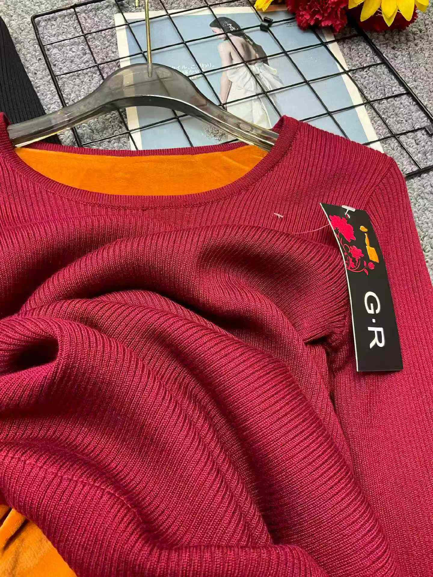 Winter Plain Loose Fit Fleece-Lined Thick Knit Pullover Sweater - Multi-Color Stock Lot (685pcs) - Off-Season Clearance - Image 2