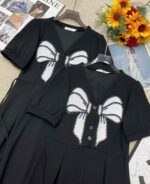 Wholesale French Style Black Bow Tie Waist Slimming Summer Dresses - 148pcs Stock Lot, Independent Packaging with Tags - Image 8