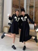 Wholesale French Style Black Bow Tie Waist Slimming Summer Dresses - 148pcs Stock Lot, Independent Packaging with Tags - Image 7