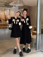 Wholesale French Style Black Bow Tie Waist Slimming Summer Dresses - 148pcs Stock Lot, Independent Packaging with Tags - Image 6