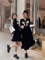 Wholesale French Style Black Bow Tie Waist Slimming Summer Dresses - 148pcs Stock Lot, Independent Packaging with Tags - Image 3