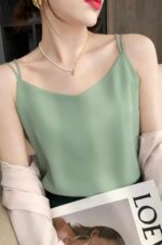 Summer New French Style Satin Camisole Tops - Wholesale Stock Lot (140pcs) - Soft & Comfortable Fabric, Individually Packaged - Image 6