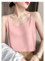 Summer New French Style Satin Camisole Tops - Wholesale Stock Lot (140pcs) - Soft & Comfortable Fabric, Individually Packaged - Image 5