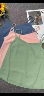 Summer New French Style Satin Camisole Tops - Wholesale Stock Lot (140pcs) - Soft & Comfortable Fabric, Individually Packaged - Image 3