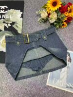 Bulk Wholesale: Summer Vintage Denim Shorts & Skirts with Belt, Individually Packaged, Size L (90-125 lbs), 1268pcs Stock Lot - Image 9