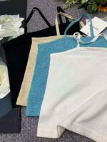 Wholesale Lot of 965 Pcs Summer Brand Halter Neck Off-Shoulder Knit Camisoles - Clothing Stock Lots - Image 2