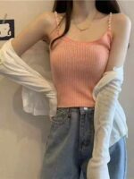 Summer New Style Fresh Beaded Knit Tank Tops - 1050pcs Clothing Stock Lots - 4.9 CNY Super Low Price Clearance! - Image 6