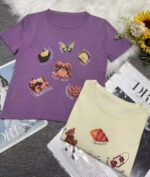 Wholesale Lot of 630 Summer Vintage Ice Silk Print Knit Short Sleeve Tops - Clothing Stock Lots - Image 8