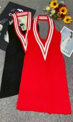 Wholesale 1060 Pcs Summer Women's V-Neck Bodycon Knit Dress - Fashionable, Stretchy, Individually Packed - Image 1