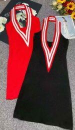 Wholesale 1060 Pcs Summer Women's V-Neck Bodycon Knit Dress - Fashionable, Stretchy, Individually Packed - Image 5