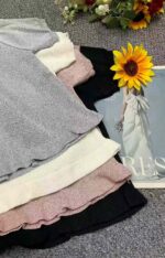 Wholesale Lot of 745 Summer Viscose V-Neck Ruffle Trim Knit Tops, Soft & Stretchy, Individually Packaged - Image 2