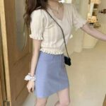 Clothing Stock Lots: 3560 Pcs Summer V-Neck Lace Trim Knit Tops, Flowy Fabric, High Waist, S-XXL - Image 8