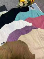 Clothing Stock Lots: 3560 Pcs Summer V-Neck Lace Trim Knit Tops, Flowy Fabric, High Waist, S-XXL - Image 2