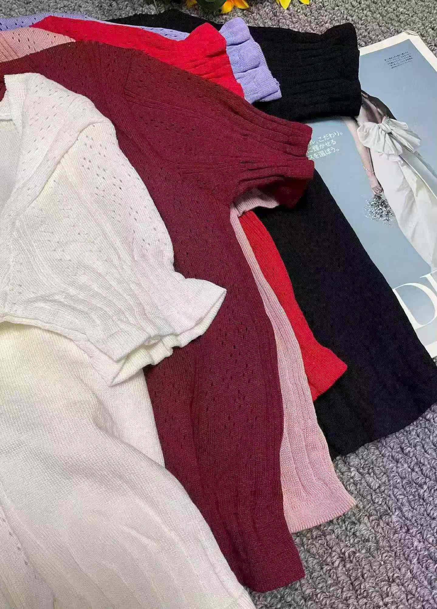 Wholesale Lot of 2450 Pcs French Style Short Sleeve Knitted Cardigans - Summer New Arrival, Multi Colors, Soft Stretchy Fabric, Individually Packed, One Size - Image 2