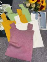 Wholesale Lot of 820 Summer New Korean Style Bright Color Slim Knit Camisole Tops, Independent Packing - Image 9