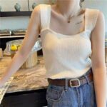 Wholesale Lot of 820 Summer New Korean Style Bright Color Slim Knit Camisole Tops, Independent Packing - Image 6