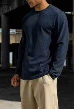 Men's Loose Fit Plain Viscose Knit Long Sleeve Tops - 480pcs Clothing Stock Lots, Branded with Tags, Sizes M-2XL - Image 3