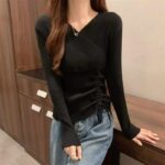 Wholesale Lot of 817 Pcs Spring New American Sweet & Spicy Style Pullover Sweaters with Drawstring, Solid Color, Soft Stretchy Fabric, Independent Packaging, One Size - Image 4