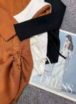 Wholesale Lot of 817 Pcs Spring New American Sweet & Spicy Style Pullover Sweaters with Drawstring, Solid Color, Soft Stretchy Fabric, Independent Packaging, One Size - Image 2