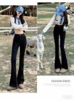 260 Pcs Vintage Stretch Cotton Flared Denim Pants, Clothing Stock Lots Wholesale Export - Image 6