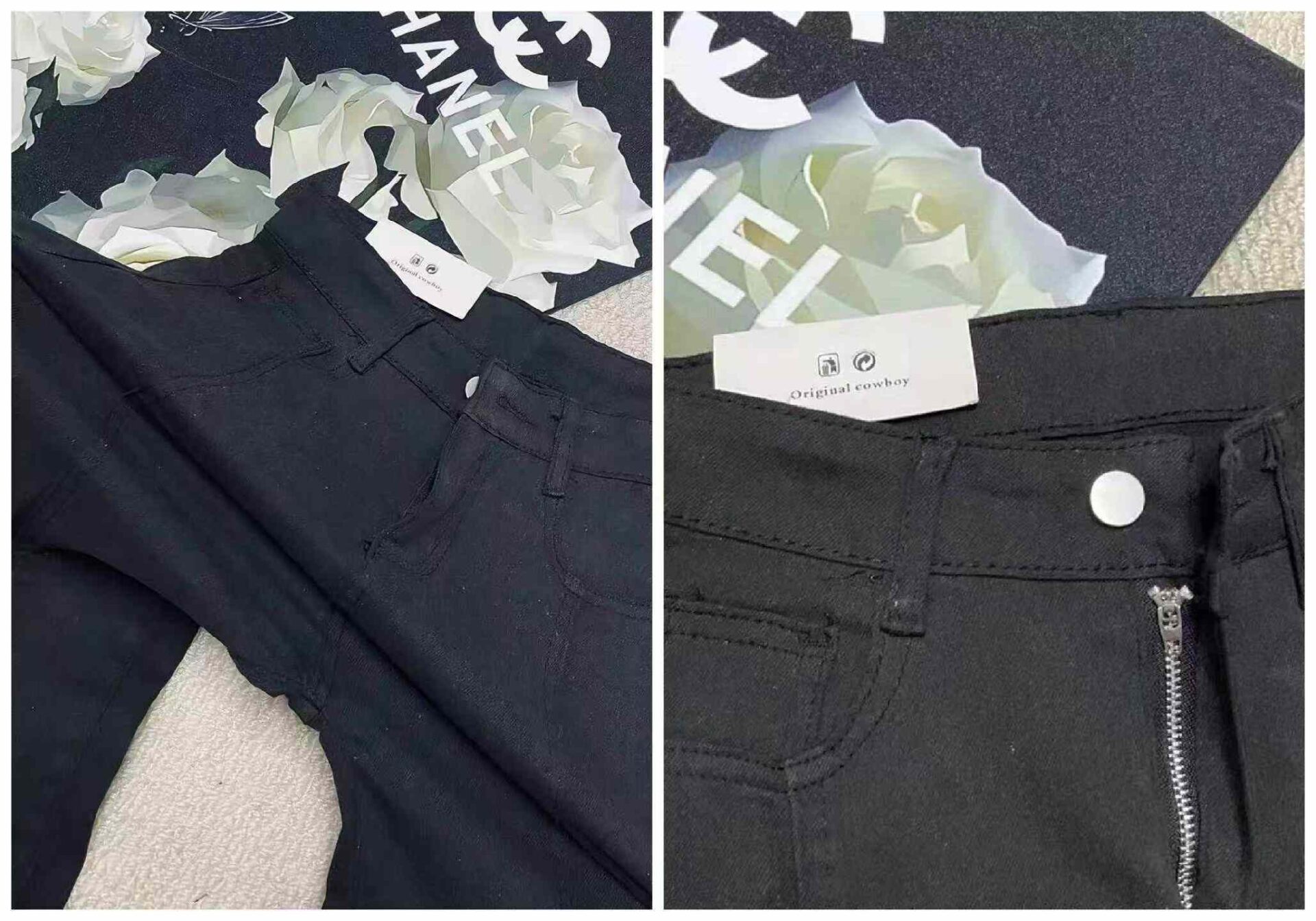 260 Pcs Vintage Stretch Cotton Flared Denim Pants, Clothing Stock Lots Wholesale Export - Image 2