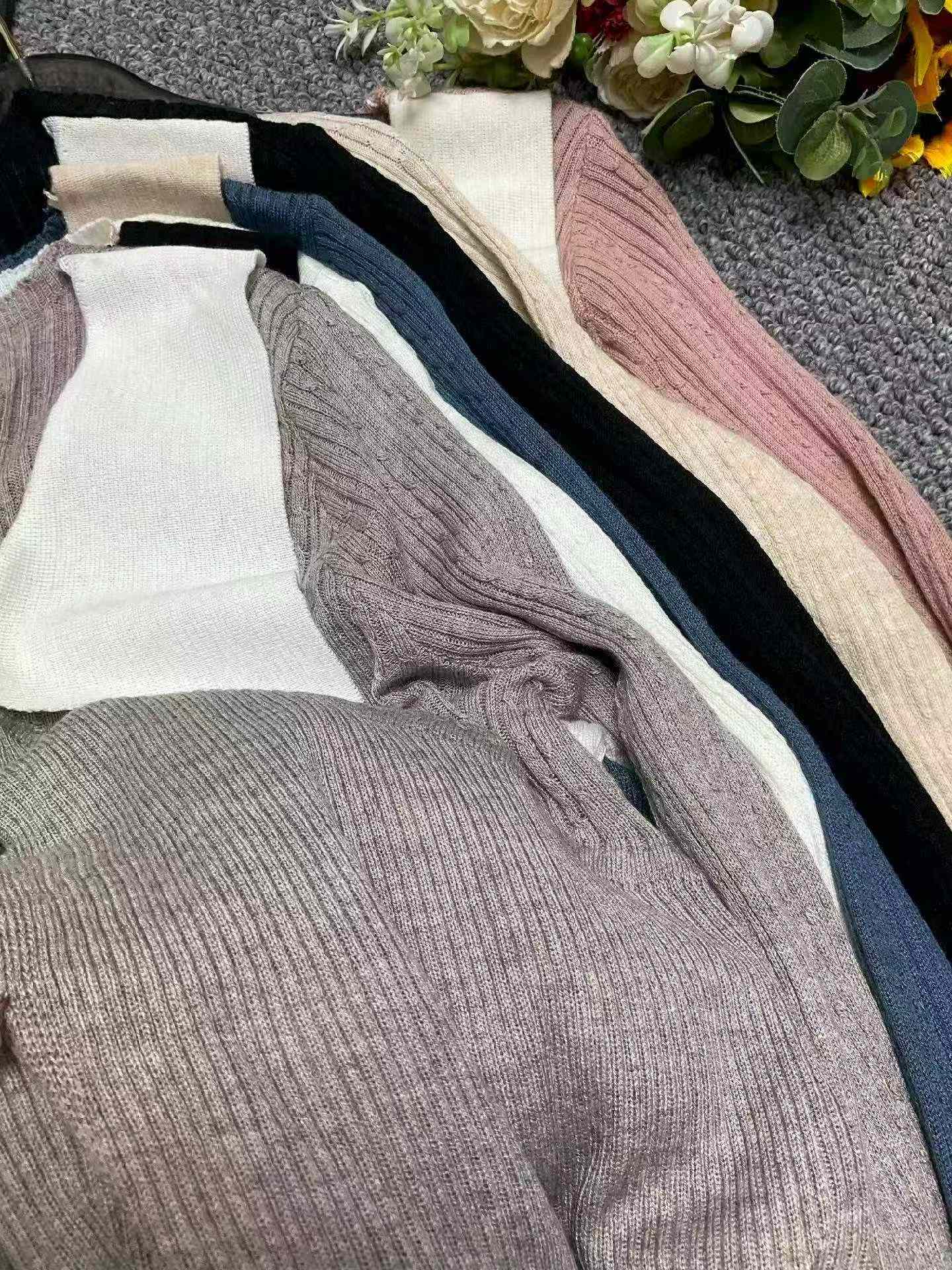 Bulk Wholesale Lot of 89 Pcs Spring New Loose Knitted Sweaters - Chanel Style Thin Cardigan, Independent Packaging, Soft Stretchy Fabric, One Size - Image 2