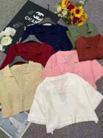 Wholesale Summer Short Sleeve Knit Tops - Korean Style, Loose Fit, 2560 Pcs Clothing Stock Lots - Image 9