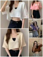 Wholesale Summer Short Sleeve Knit Tops - Korean Style, Loose Fit, 2560 Pcs Clothing Stock Lots - Image 8
