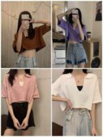 Wholesale Summer Short Sleeve Knit Tops - Korean Style, Loose Fit, 2560 Pcs Clothing Stock Lots - Image 7