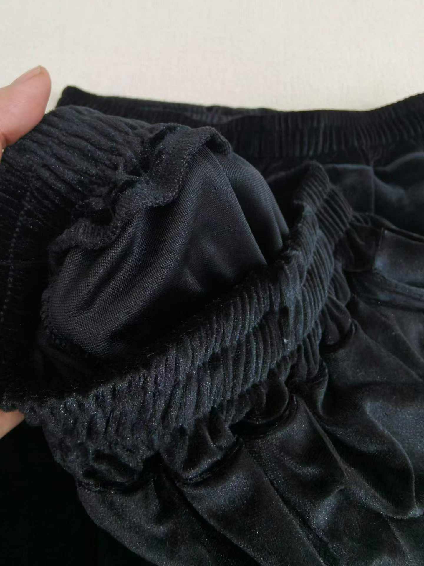 Wholesale Lot of 200 Women's Velvet Pants - Elastic Waist, Side Pockets, Cuff Button Design (With & Without Fleece Lining) - Image 2