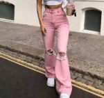 Wholesale Stock Lot: 130pcs Branded American Style High-Elasticity Washed Cotton Distressed Flared Jeans, Size 27-32, Individual Packing - Image 4