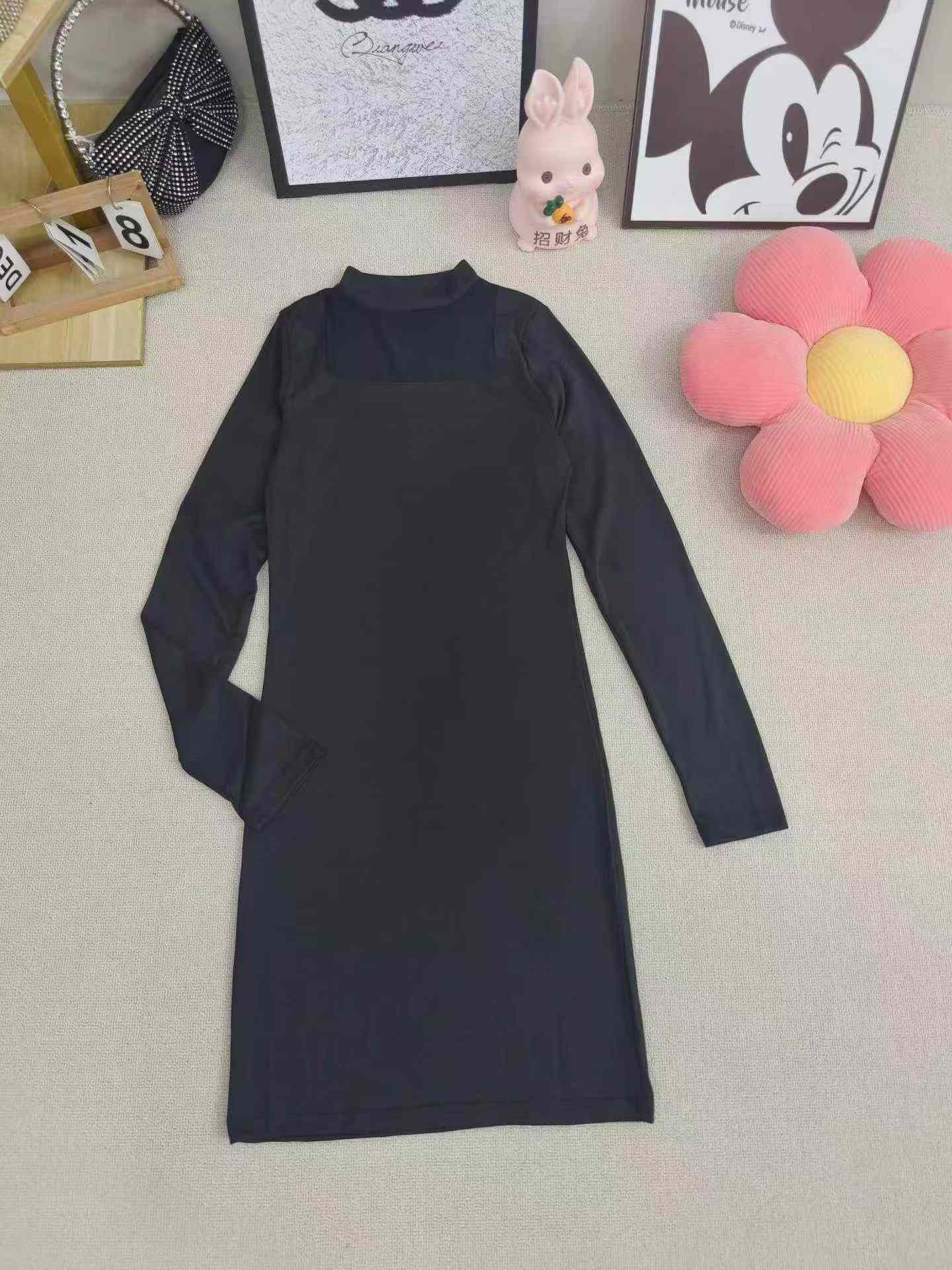 Wholesale Lot of 260 Women's Long Sleeve Bodycon Dresses - Lingerie Style, Ice Silk Fabric, Individual Packaging with Tags - Image 1