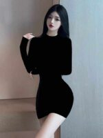 Wholesale Lot of 260 Women's Long Sleeve Bodycon Dresses - Lingerie Style, Ice Silk Fabric, Individual Packaging with Tags - Image 5