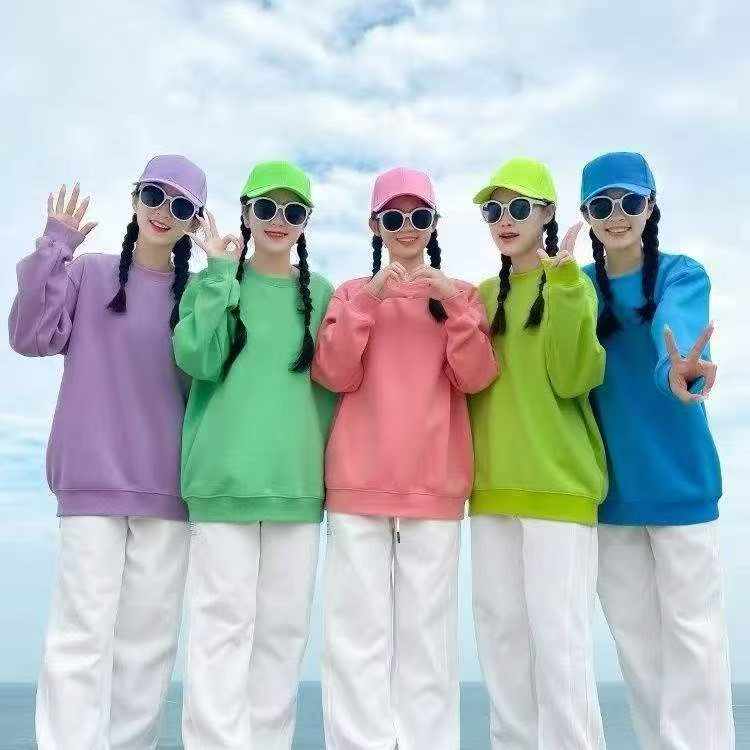 760pcs Unisex Plain Hoodies & Crewneck Sweatshirt Stock Lots - M L XL, Individually Packaged with Tags, Candy Colors - Image 1