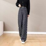 Wholesale Lot of 610 Pcs: Spring New American Style Loose Fit Letter Jacquard Straight Leg Denim Wide Leg Pants (S-XL), Independent Packing with Waist Card - Image 6