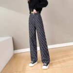 Wholesale Lot of 610 Pcs: Spring New American Style Loose Fit Letter Jacquard Straight Leg Denim Wide Leg Pants (S-XL), Independent Packing with Waist Card - Image 5