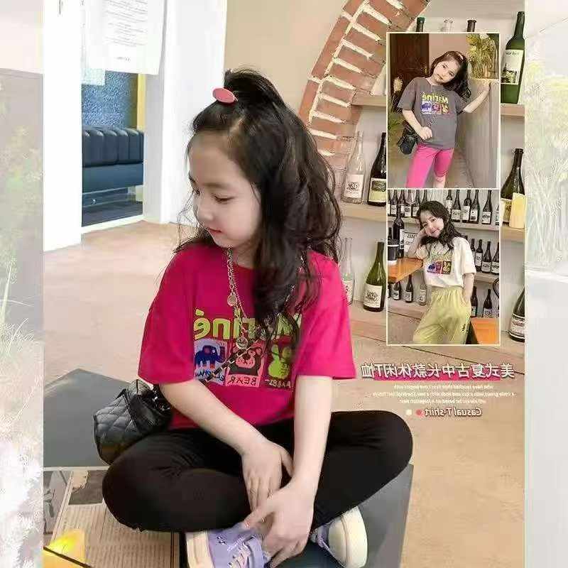 Wholesale Kids' Short Sleeve Tops Clothing Stock Lots - 9200 Pcs, Packed with Tags, Sizes 110-160 - Image 1