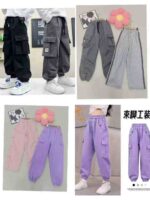 Wholesale Kids' Fleece-Lined Cargo Pants Stock Lot - 2720 Pcs, 100-170cm, Individual Packing - Image 4