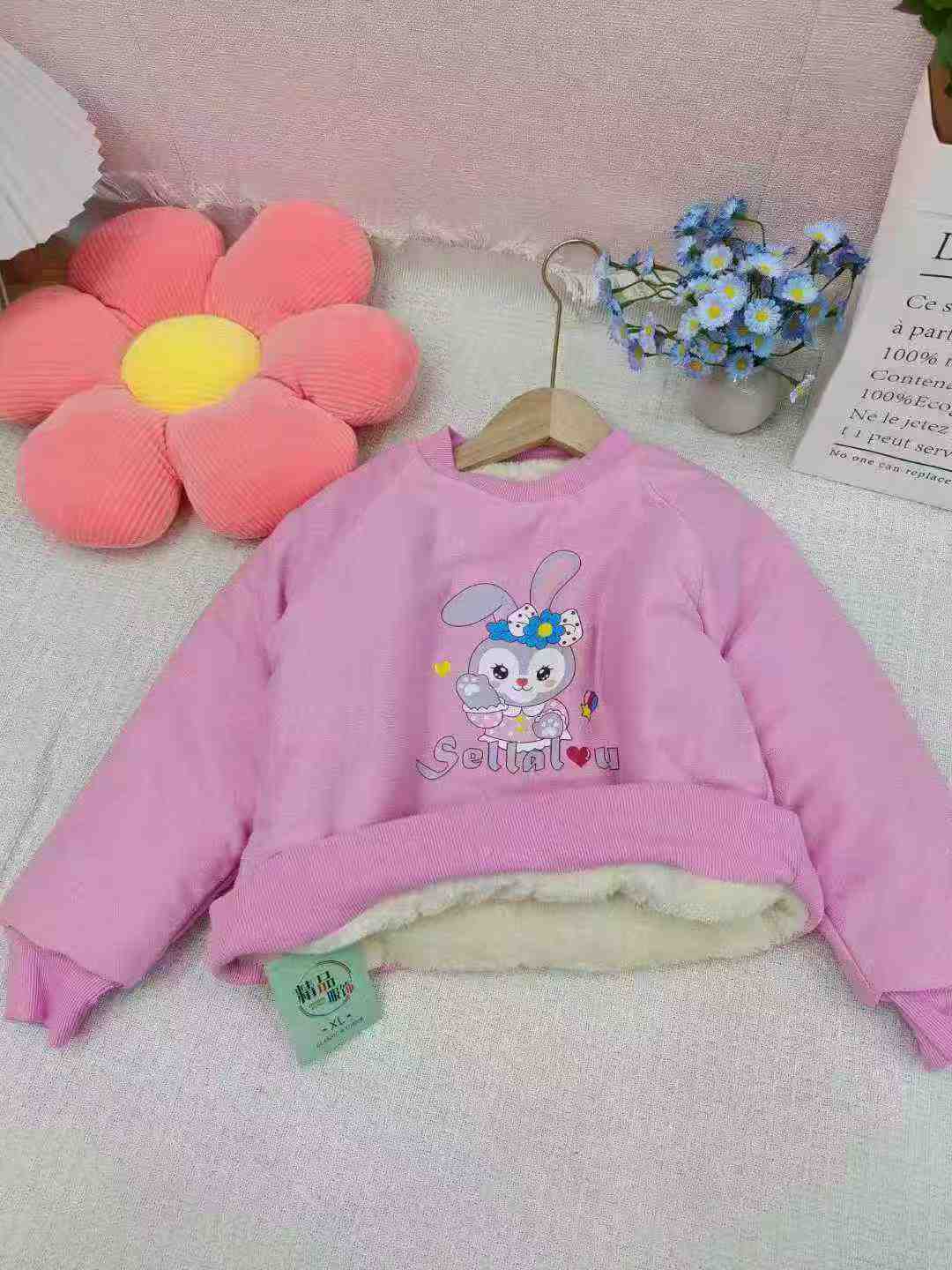 Wholesale Lot: 700 Pcs Kids' Fleece-Lined Hoodies - Heavy Winter Wear, Multi Colors & Prints, Sizes 100-140, Packed with Tags - Image 1