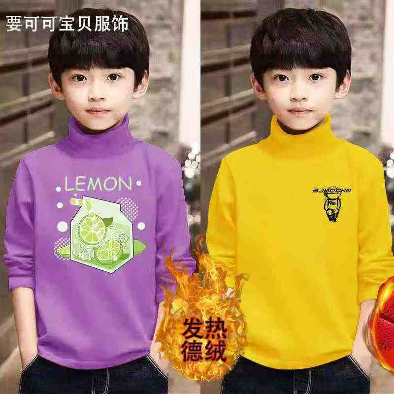 Bulk Wholesale Kids' Fleece-Lined High Neck Thermal Tops - 247pcs Stock Lot (Sizes 90-140) - Image 2