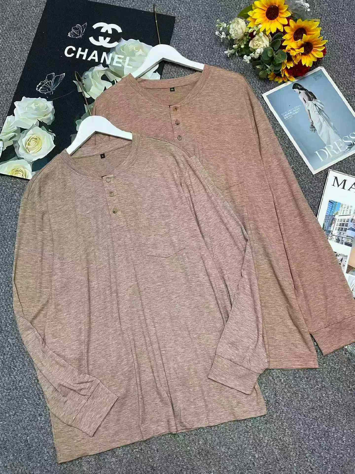 Wholesale Lot of 140 Pcs Men's Long Sleeve Casual Shirts - Spring/Summer, American Retro Style, Loose Fit, Sizes M-3XL, Independent Packaging - Image 1