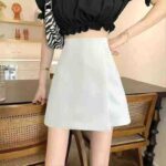 Wholesale Stock Clearance: 320 Pcs High-Waist A-Line Skirts with Lining, Style 1802, 4 Colors, Sizes S-2XL, 8.2 CNY/Pc - Image 8