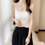 Clothing Stock Lot: 910 Pcs Summer New French Lace Trim Knit Camisole Tops, Soft Stretch Fabric, One-Size, Independent Packing - Image 3