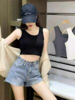 Summer Plain Cotton Tank Tops - Wholesale Stock Lot (310pcs, S-XL, Individually Packed) - Image 5