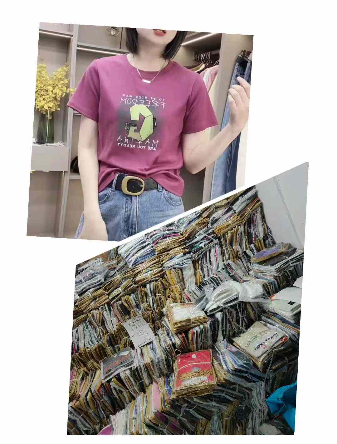 Bulk Wholesale Cotton T-Shirts Stock Lots - 14500pcs, S-4XL, Individually Packaged with Tags - Image 2