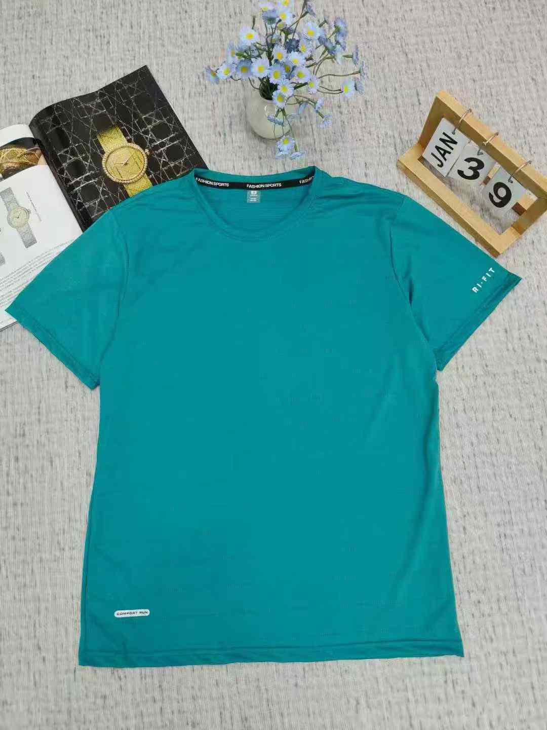 Men's Ice Silk Short Sleeve T-Shirt - Stock Lot Wholesale (M-5XL, 4 Colors, Individually Packaged) - Image 2