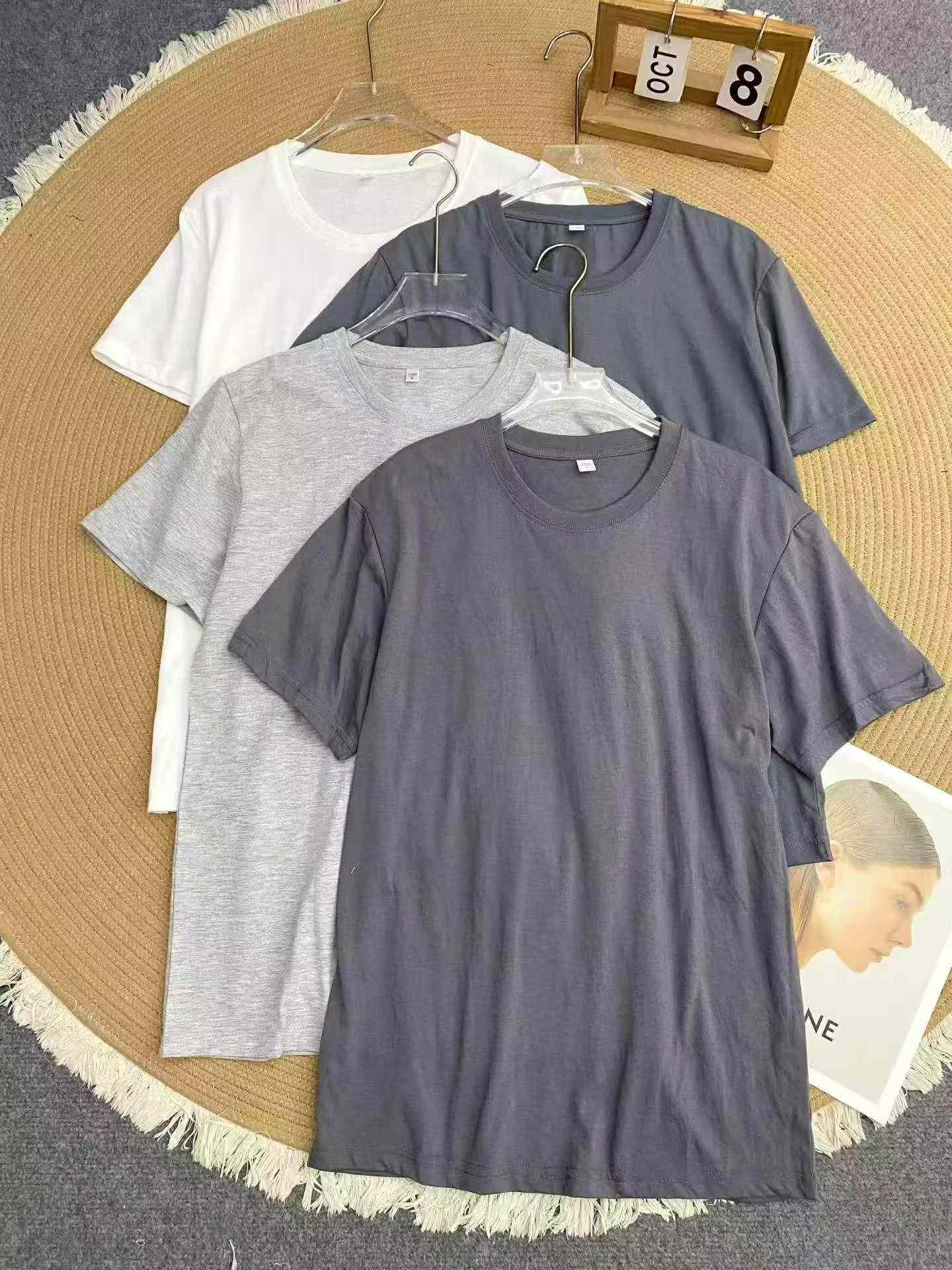 Bulk Wholesale Lot of 1454 Cotton Blend Round Neck T-Shirts | M-3XL | Independent Packaging | Stock Clearance - Image 1