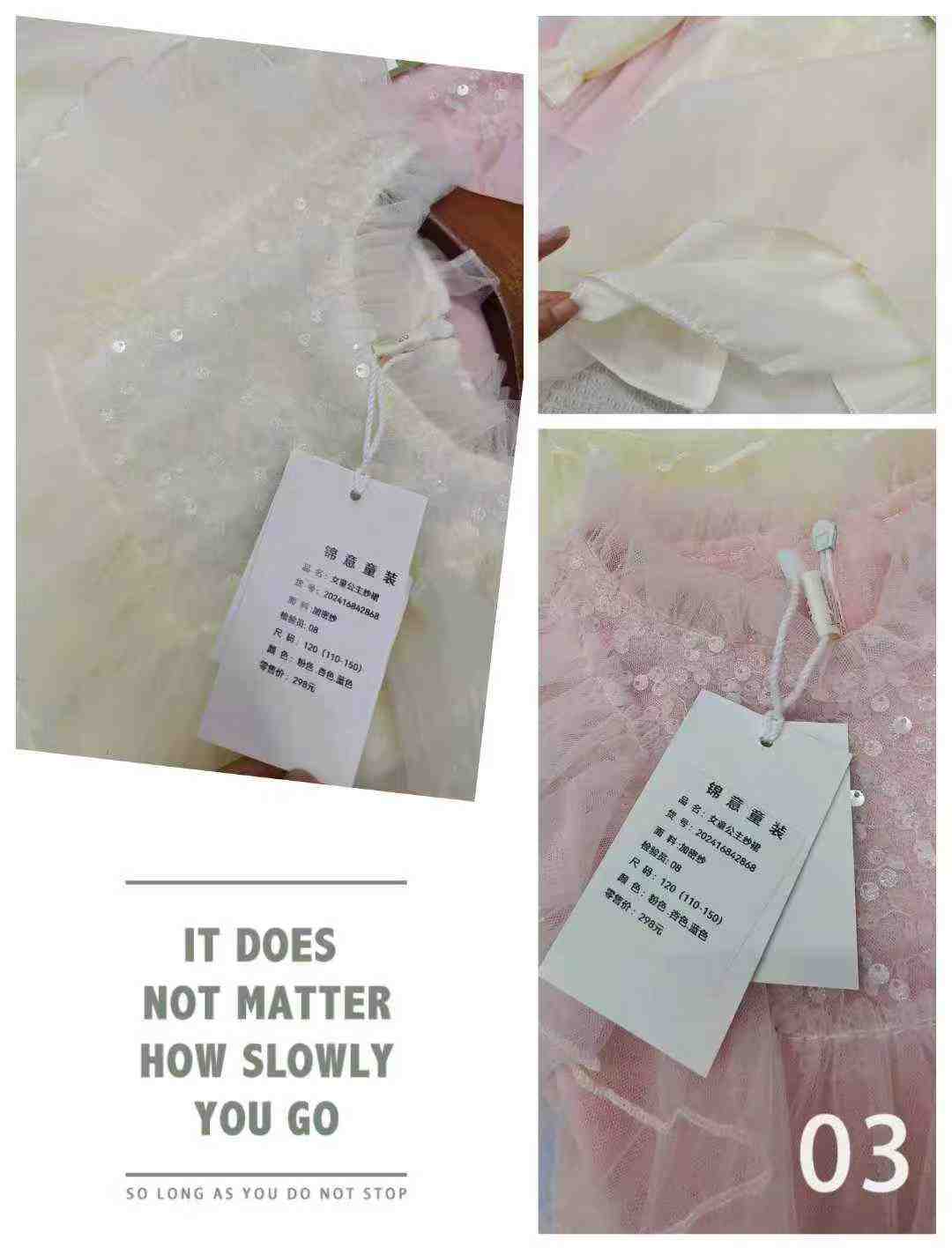 950 Pieces Princess Mesh Tulle Dresses Sequined Chest, 3 Colors Sizes 110-150 With Tag Bulk Stock Wholesale - Image 2