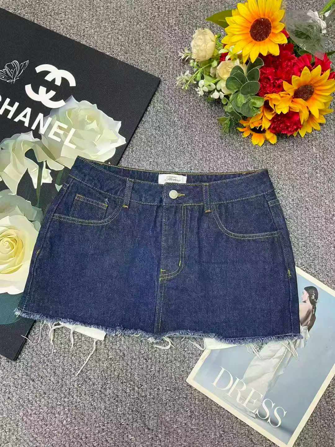 280 Pieces Summer New Sexy Mini Vintage Blue Washed Cotton Denim Skirts Bulk Wholesale - Image 1